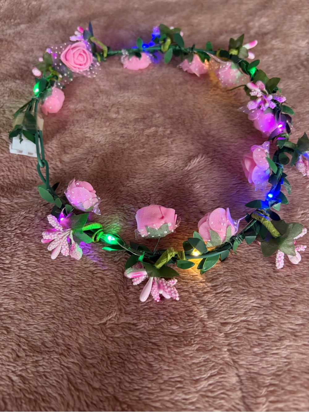Pink Floral LED Flower Crown for Kids
